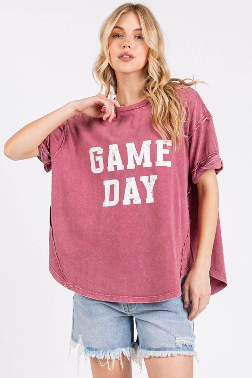 Mittoshop GAME DAY Round Neck Short Sleeve T-Shirt - Shop Style & More | Fresh Looks, Everyday Deals & Free Shipping