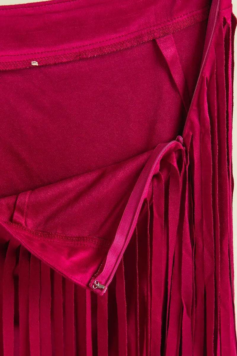 BiBi Fringe Detailed Suede Skirt - Shop Style & More | Fresh Looks, Everyday Deals & Free Shipping