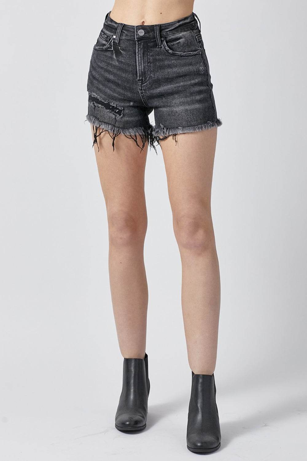 RISEN Raw Hem Denim Shorts with Pockets - Shop Style & More | Fresh Looks, Everyday Deals & Free Shipping