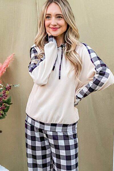And The Why Drawstring Hooded Top and Plaid Pants Lounge Set - Shop Style & More | Fresh Looks, Everyday Deals & Free Shipping