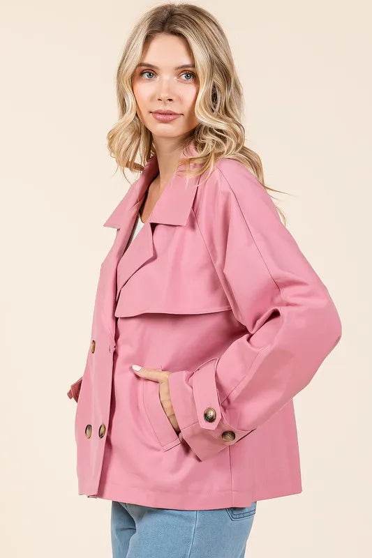 Mittoshop Double Breasted Long Sleeve Trench Coat Jacket - Shop Style & More | Fresh Looks, Everyday Deals & Free Shipping