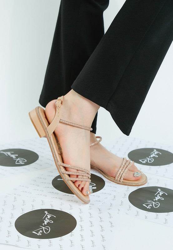 Nobbity Rhinestone Pearl Detail Flat Sandals - Shop Style & More | Fresh Looks, Everyday Deals & Free Shipping