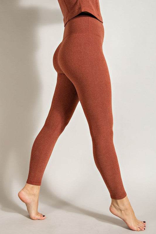 Rib Brushed Hi Waist Full Yoga Pants - Shop Style & More | Fresh Looks, Everyday Deals & Free Shipping