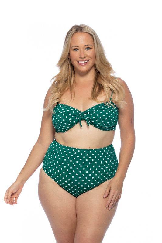 GREEN POLKA DOT HIGH WAIST BIKINI SET - Shop Style & More | Fresh Looks, Everyday Deals & Free Shipping