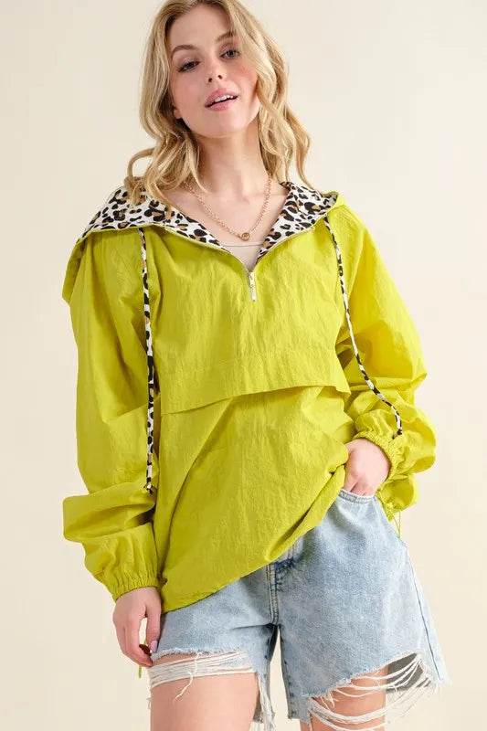 And The Why Leopard Print Hoodie Zipper Up Pocket Windbreaker - Shop Style & More | Fresh Looks, Everyday Deals & Free Shipping