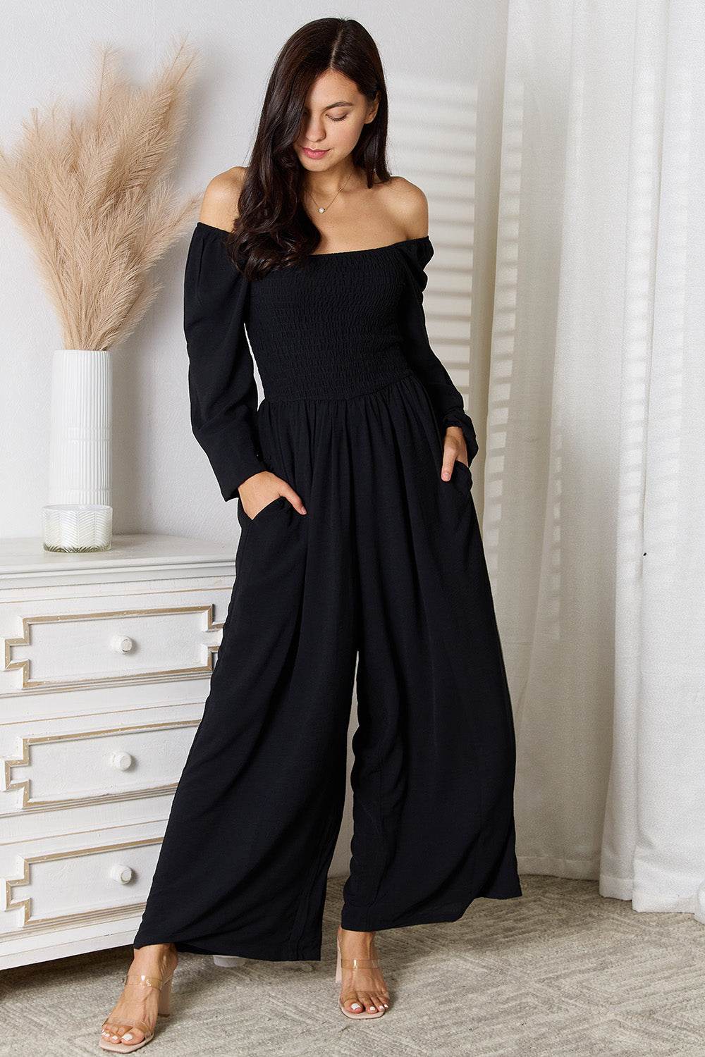 Double Take Square Neck Jumpsuit with Pockets - Shop Style & More | Fresh Looks, Everyday Deals & Free Shipping