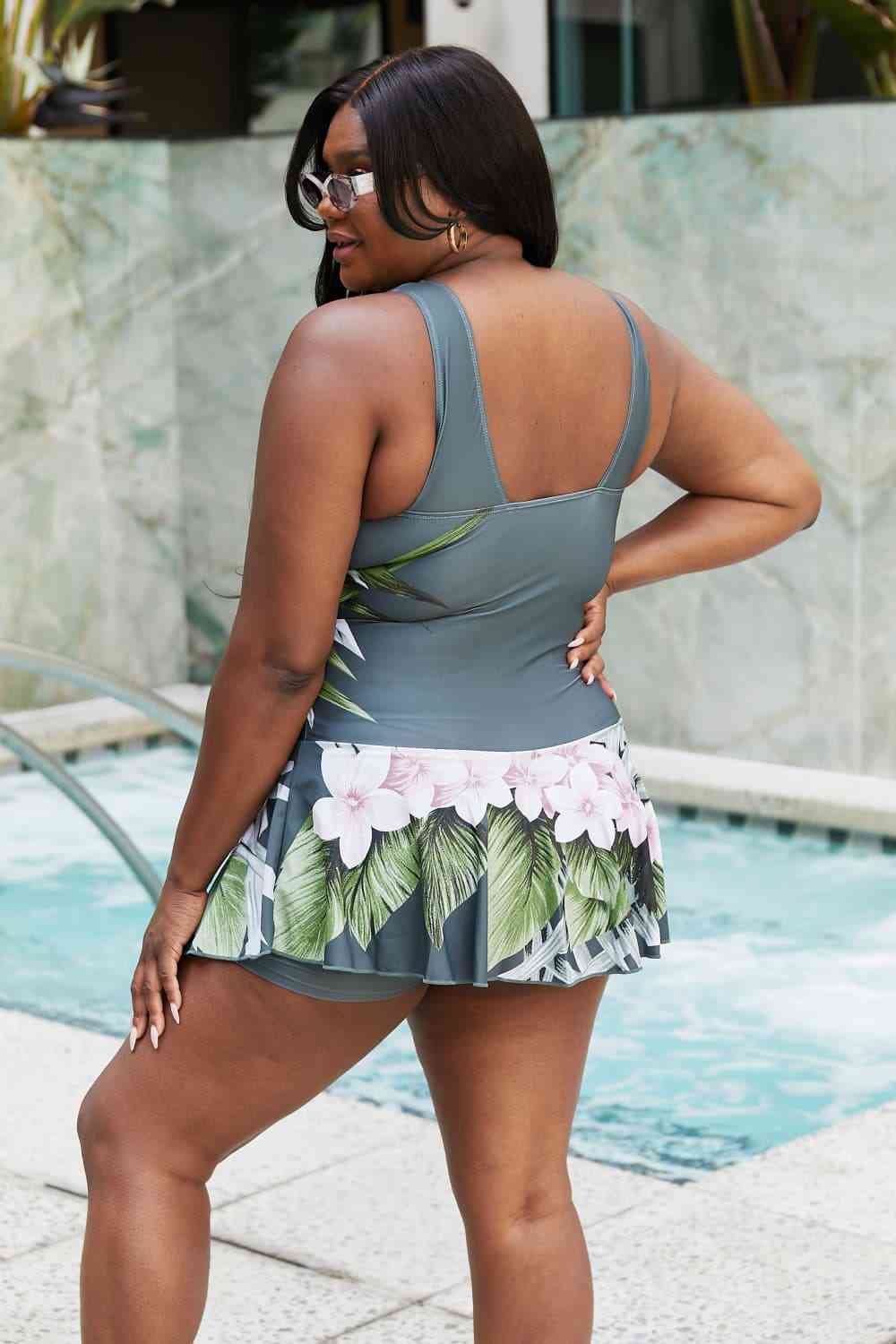 Aloha Forest Swim Dress – Marina West Swim Full Size Clear Waters One-Piece Swimwear