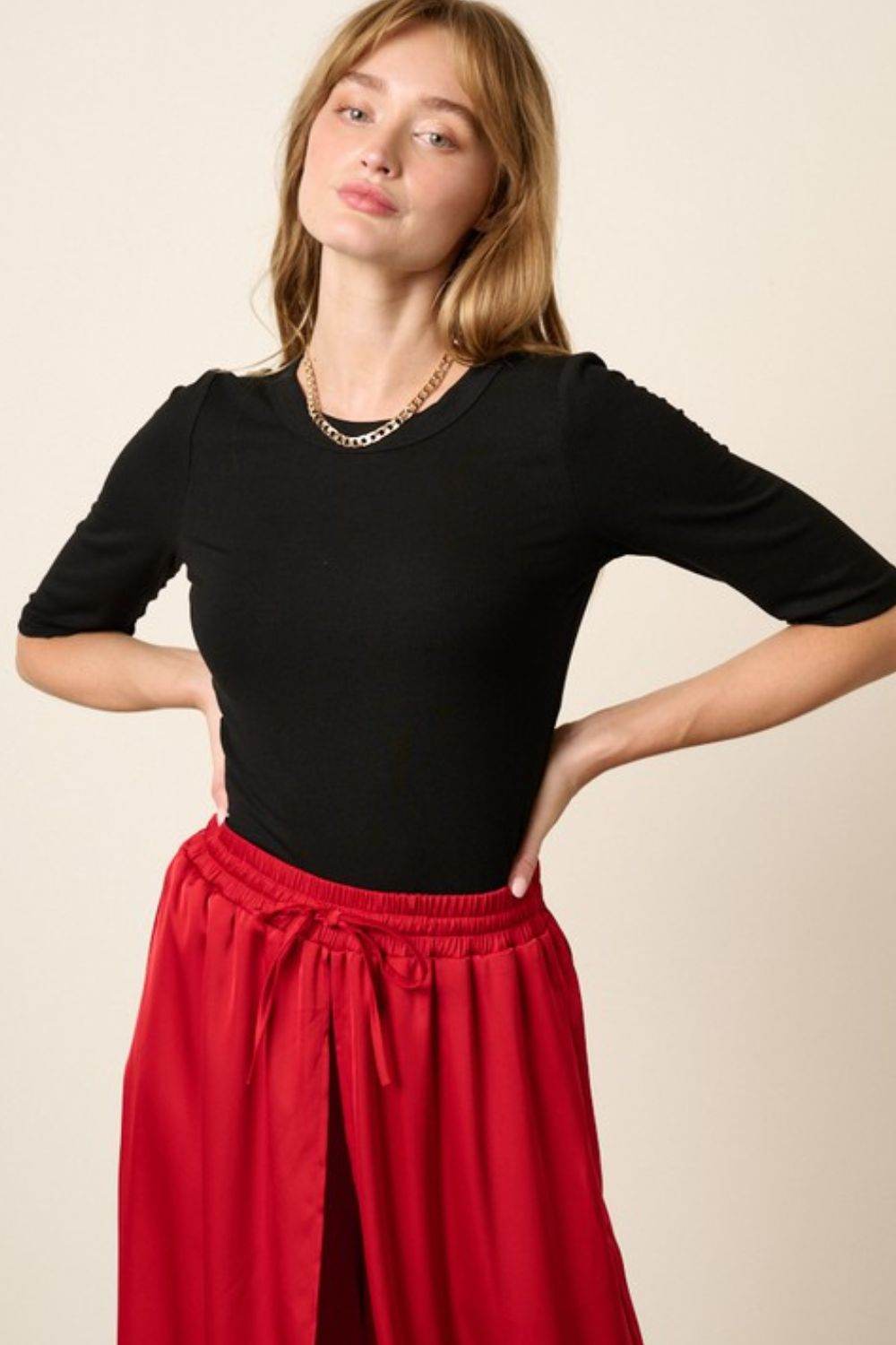 Mittoshop Round Neck Half Sleeve T-Shirt - Shop Style & More | Fresh Looks, Everyday Deals & Free Shipping