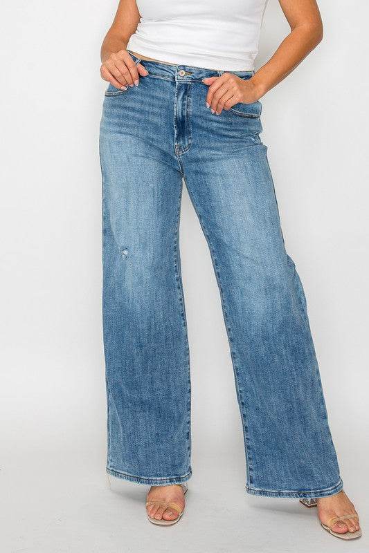 bytos Full Size High Rise Wide Leg Jeans with Pockets - Shop Style & More | Fresh Looks, Everyday Deals & Free Shipping
