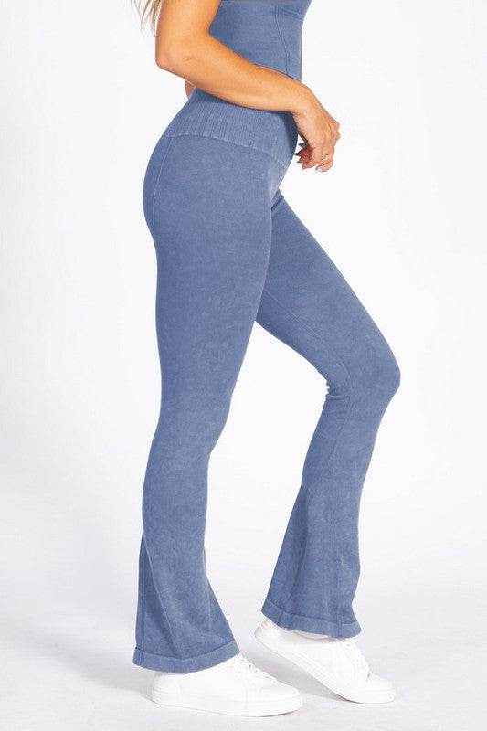 Women's Stone Washed Ribbed Yoga Pants - Shop Style & More | Fresh Looks, Everyday Deals & Free Shipping