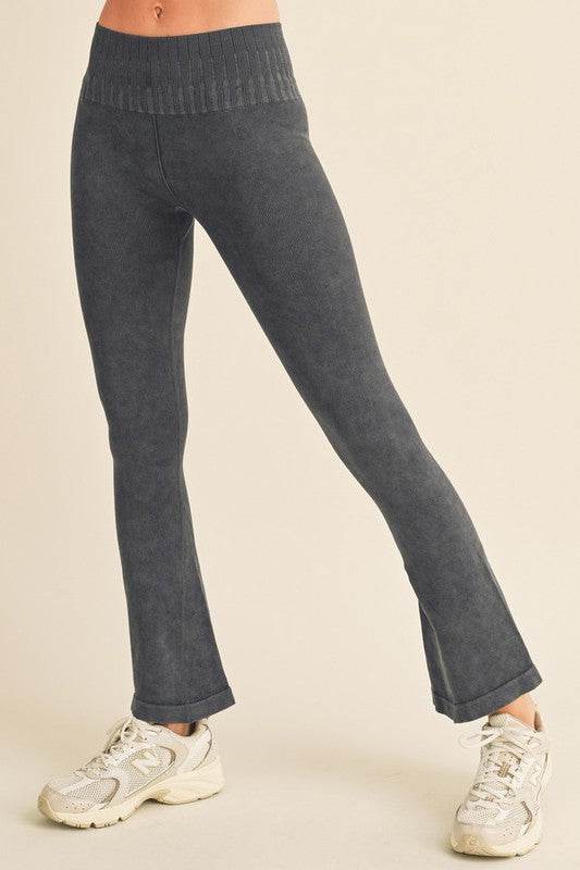 Women's Stone Washed Ribbed Yoga Pants - Shop Style & More | Fresh Looks, Everyday Deals & Free Shipping