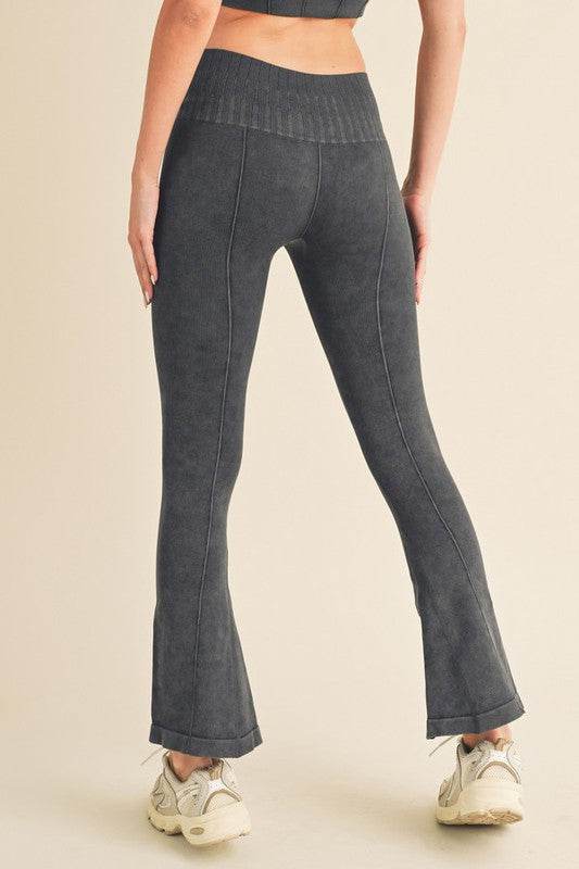 Women's Stone Washed Ribbed Yoga Pants - Shop Style & More | Fresh Looks, Everyday Deals & Free Shipping