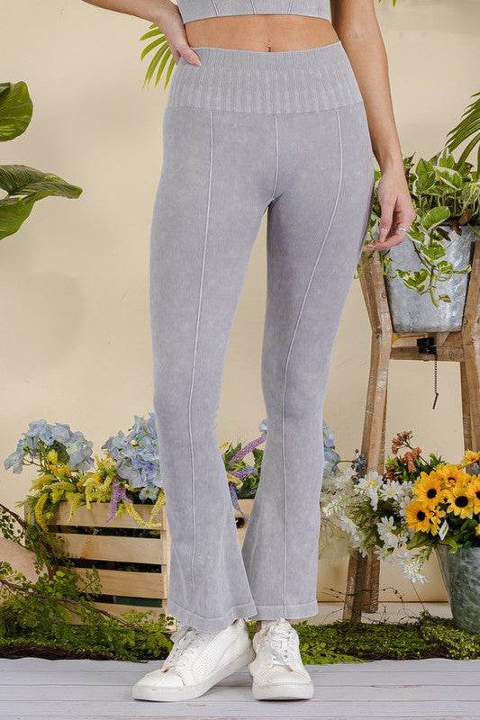 Women's Stone Washed Ribbed Yoga Pants - Shop Style & More | Fresh Looks, Everyday Deals & Free Shipping