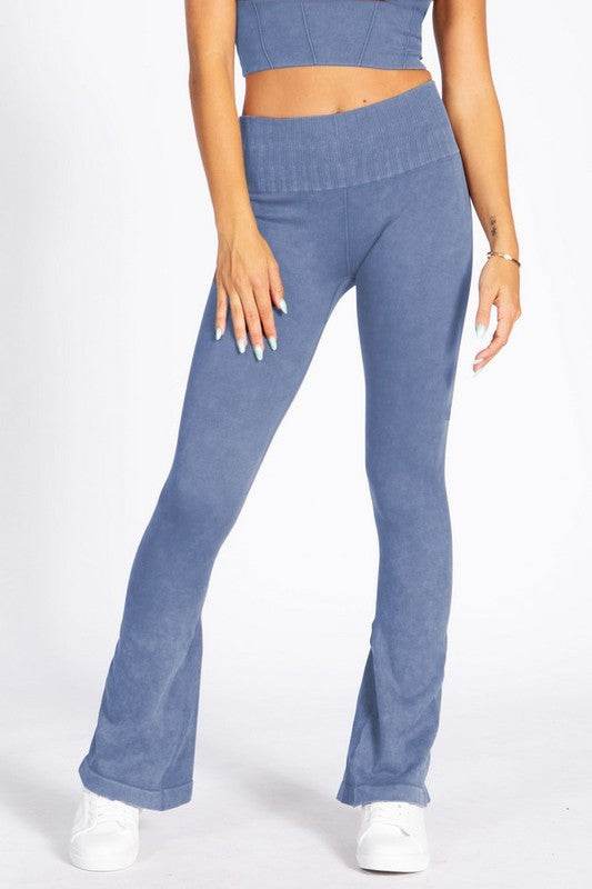 Women's Stone Washed Ribbed Yoga Pants - Shop Style & More | Fresh Looks, Everyday Deals & Free Shipping