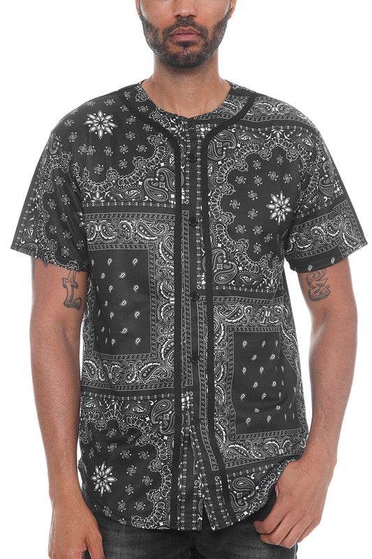 Bandana Print Baseball Jersey - Shop Style & More | Fresh Looks, Everyday Deals & Free Shipping