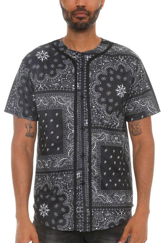 Bandana Print Baseball Jersey - Shop Style & More | Fresh Looks, Everyday Deals & Free Shipping