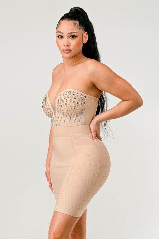 Betting on you casual embellished bandage dress - Shop Style & More | Fresh Looks, Everyday Deals & Free Shipping