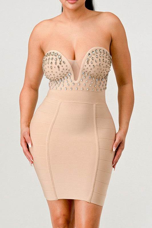 Betting on you casual embellished bandage dress - Shop Style & More | Fresh Looks, Everyday Deals & Free Shipping