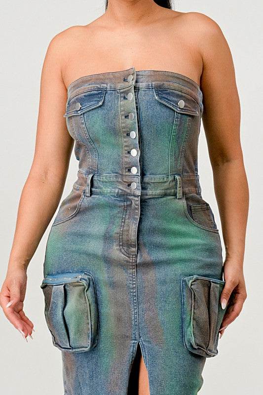 ATHINA VINTAGE HAND WASHED BUTTON UP SLIT DRESS - Shop Style & More | Fresh Looks, Everyday Deals & Free Shipping