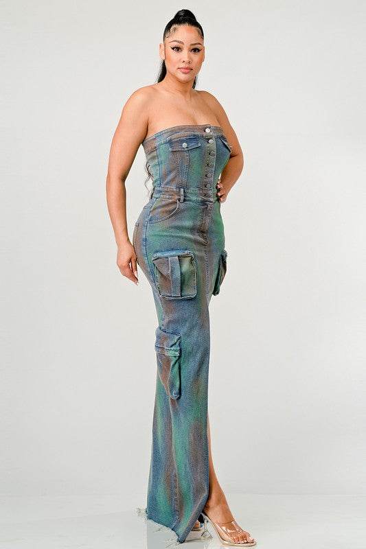 ATHINA VINTAGE HAND WASHED BUTTON UP SLIT DRESS - Shop Style & More | Fresh Looks, Everyday Deals & Free Shipping