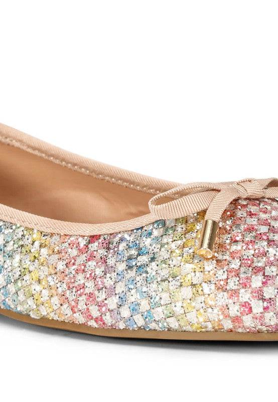 Harriet Glitter Faux Leather Flat Ballerinas - Shop Style & More | Fresh Looks, Everyday Deals & Free Shipping