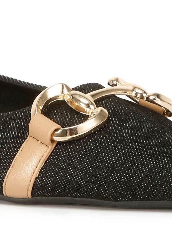 Cressida Denim Horsebit Detail Ballet Flats - Shop Style & More | Fresh Looks, Everyday Deals & Free Shipping