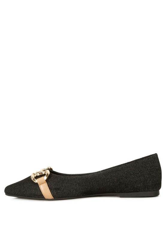 Cressida Denim Horsebit Detail Ballet Flats - Shop Style & More | Fresh Looks, Everyday Deals & Free Shipping