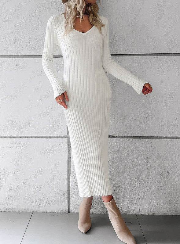 Ribbed long sleeve midi dress - Shop Style & More | Fresh Looks, Everyday Deals & Free Shipping