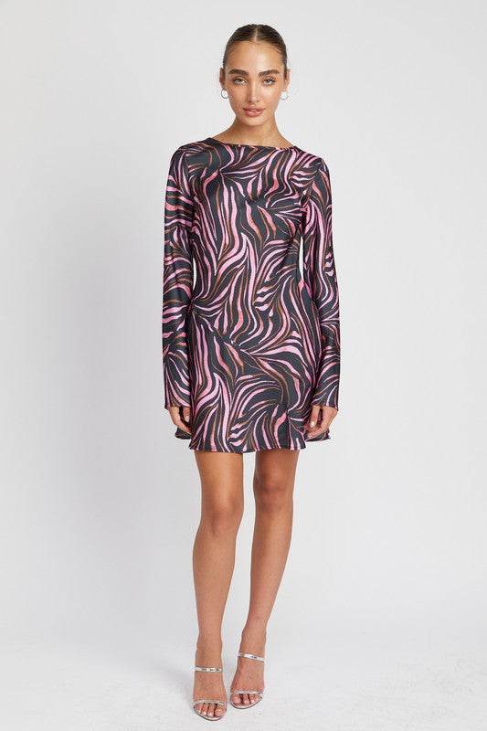 ZEBRA PRINT MINI DRESS WITH LACED UP BACK - Shop Style & More | Fresh Looks, Everyday Deals & Free Shipping