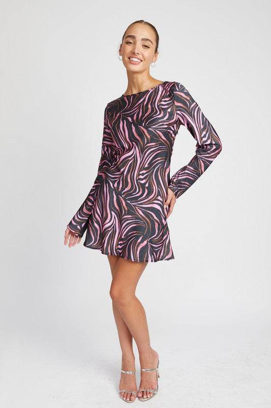 ZEBRA PRINT MINI DRESS WITH LACED UP BACK - Shop Style & More | Fresh Looks, Everyday Deals & Free Shipping
