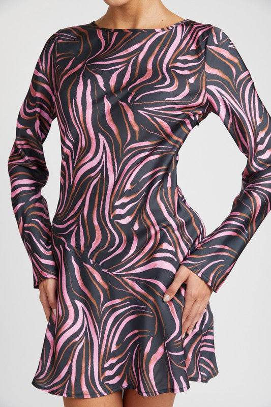 ZEBRA PRINT MINI DRESS WITH LACED UP BACK - Shop Style & More | Fresh Looks, Everyday Deals & Free Shipping