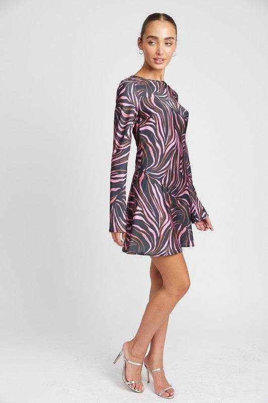 ZEBRA PRINT MINI DRESS WITH LACED UP BACK - Shop Style & More | Fresh Looks, Everyday Deals & Free Shipping