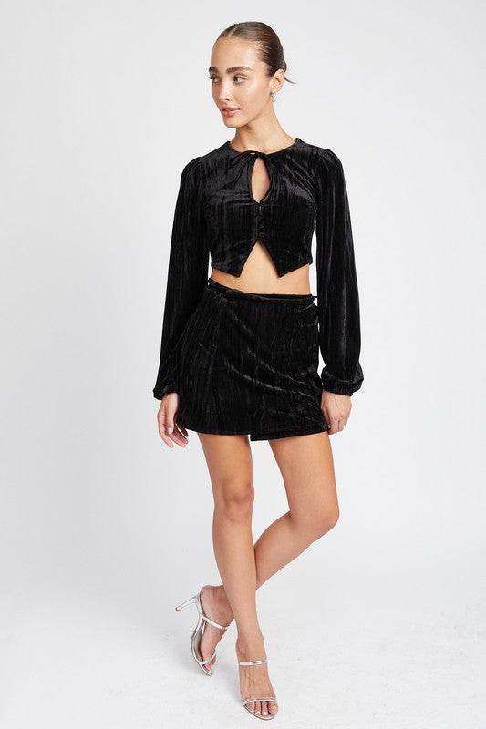 VELVET MINI WRAPPED SKIRT - Shop Style & More | Fresh Looks, Everyday Deals & Free Shipping