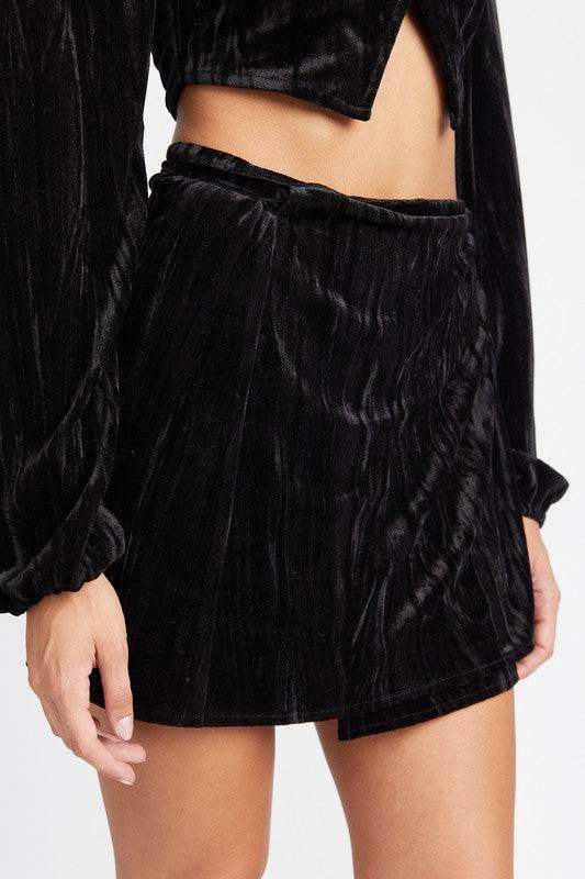 VELVET MINI WRAPPED SKIRT - Shop Style & More | Fresh Looks, Everyday Deals & Free Shipping