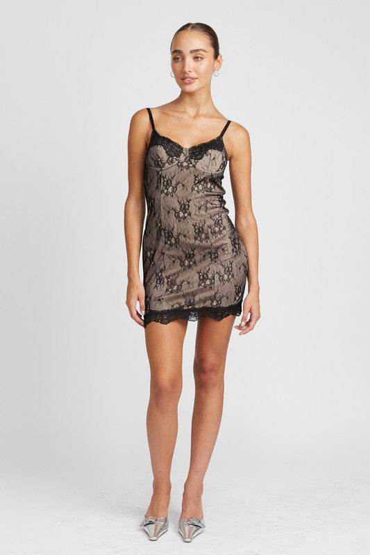 SPAGHETTI STRAP MINI LACE DRESS - Shop Style & More | Fresh Looks, Everyday Deals & Free Shipping