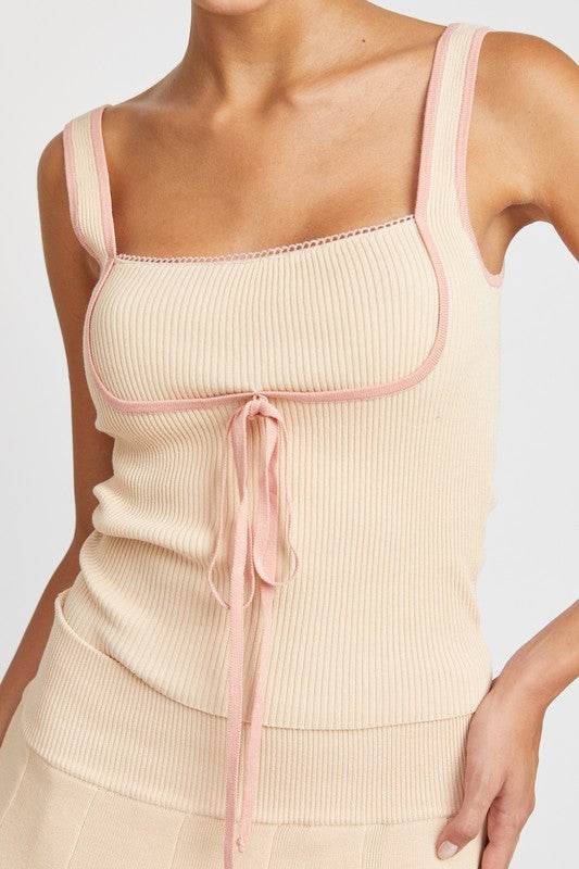 RIBBED TANK TOP WITH CONTRASTED SEAM - Shop Style & More | Fresh Looks, Everyday Deals & Free Shipping