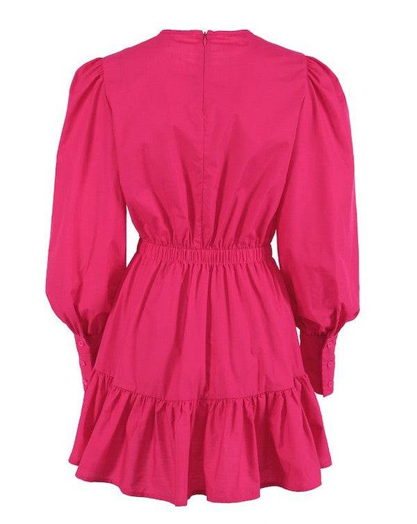 Round Neck Lantern Sleeve Dress - Shop Style & More | Fresh Looks, Everyday Deals & Free Shipping