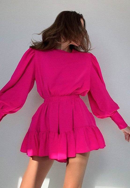 Round Neck Lantern Sleeve Dress - Shop Style & More | Fresh Looks, Everyday Deals & Free Shipping