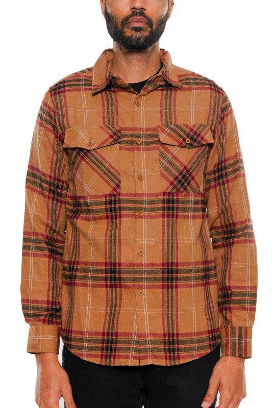 LONG SLEEVE FLANNEL FULL PLAID CHECKERED SHIRT - Shop Style & More | Fresh Looks, Everyday Deals & Free Shipping