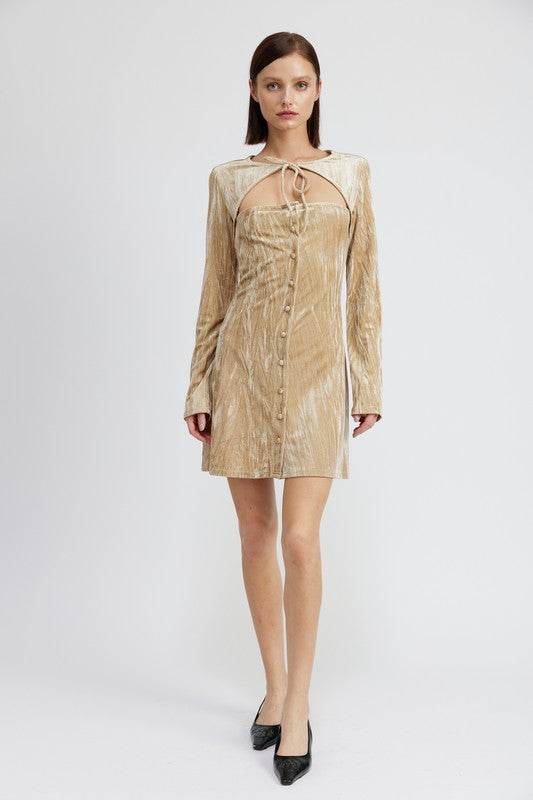 LONG SLEEVE MINI SUEDE DRESS - Shop Style & More | Fresh Looks, Everyday Deals & Free Shipping