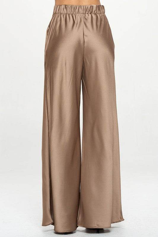 Stretch Satin Pants w/ Elastic Waist and Pockets. - Shop Style & More | Fresh Looks, Everyday Deals & Free Shipping