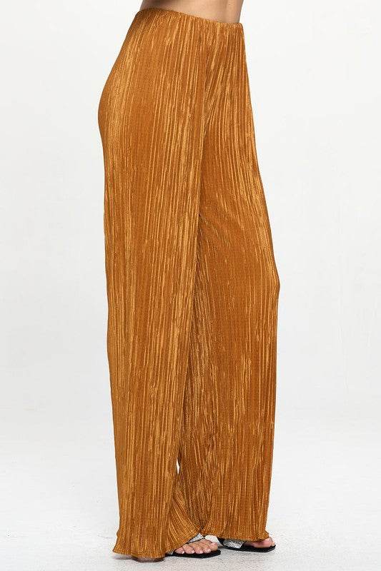 Made in USA Vibrant Plisse Lined Straight Pants - Shop Style & More | Fresh Looks, Everyday Deals & Free Shipping