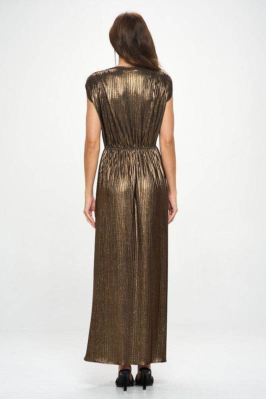 Made in USA Sleeveless Metallic Maxi Dress - Shop Style & More | Fresh Looks, Everyday Deals & Free Shipping