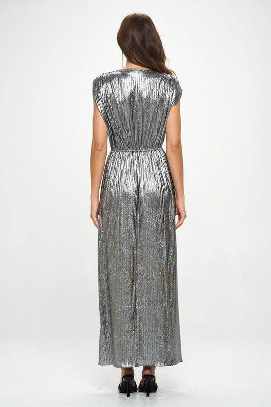 Made in USA Sleeveless Metallic Maxi Dress - Shop Style & More | Fresh Looks, Everyday Deals & Free Shipping