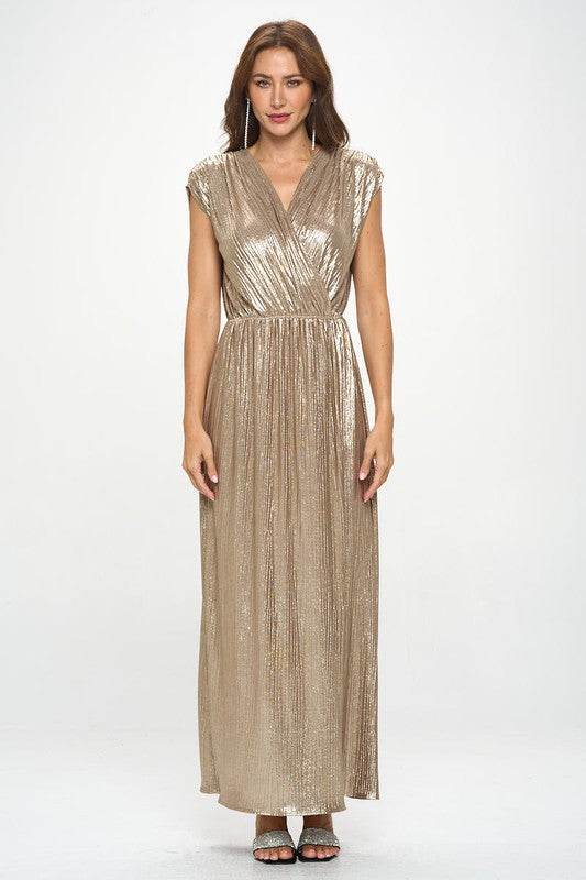 Made in USA Sleeveless Metallic Maxi Dress - Shop Style & More | Fresh Looks, Everyday Deals & Free Shipping
