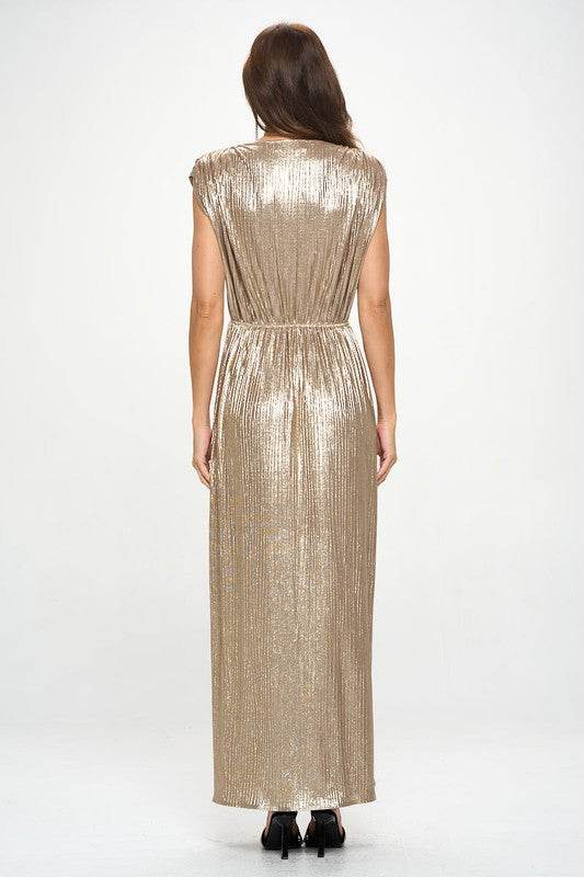 Made in USA Sleeveless Metallic Maxi Dress - Shop Style & More | Fresh Looks, Everyday Deals & Free Shipping