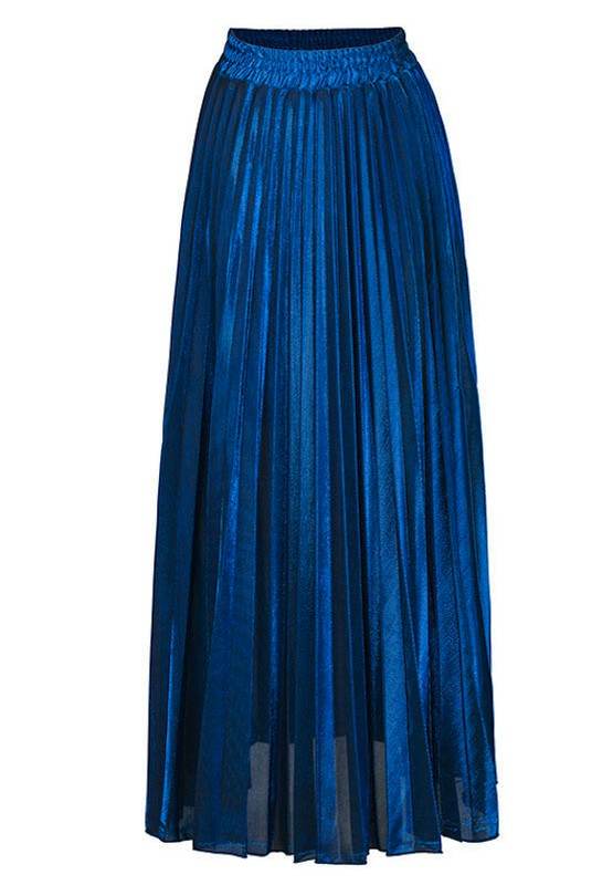 Metallic Pleated Maxi Skirt - Shop Style & More | Fresh Looks, Everyday Deals & Free Shipping