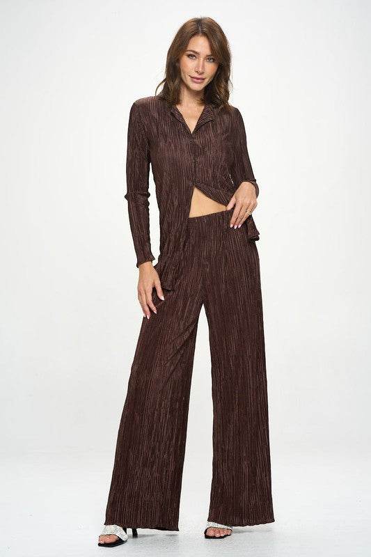 Made in USA Vibrant Plisse Lined Straight Pants - Shop Style & More | Fresh Looks, Everyday Deals & Free Shipping