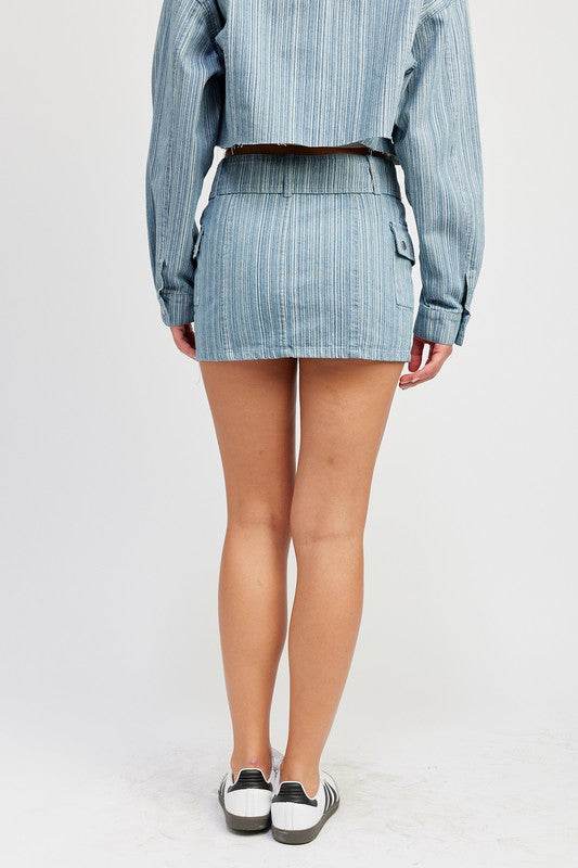 BELTED MINI DENIM SKIRT - Shop Style & More | Fresh Looks, Everyday Deals & Free Shipping