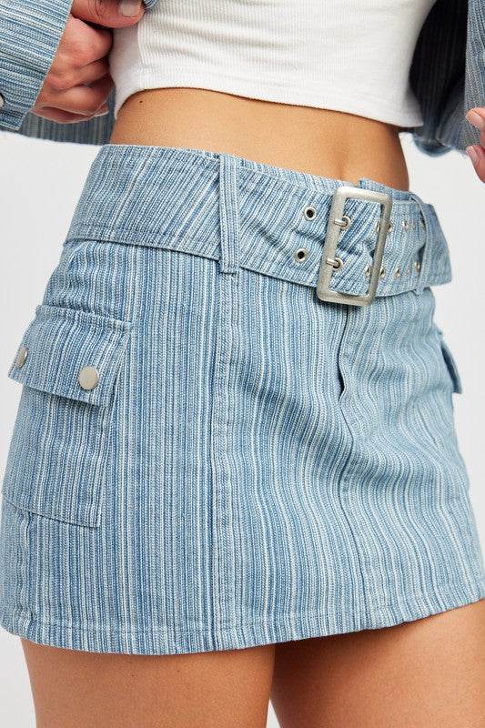 BELTED MINI DENIM SKIRT - Shop Style & More | Fresh Looks, Everyday Deals & Free Shipping